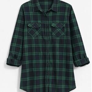 Green and black plaid flannel